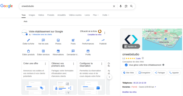 Google My Business pour artisan